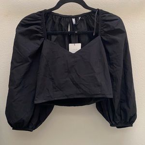 Zara Black Puff Sleeve Top
